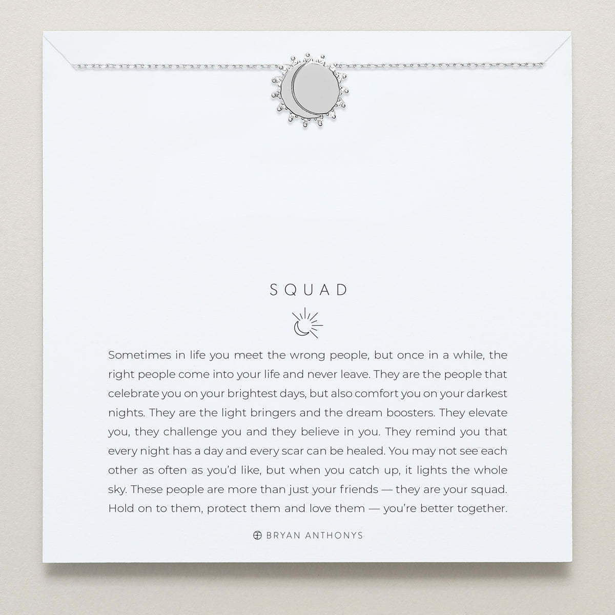 Bryan Anthonys Silver Squad Dainty Bracelet On Card