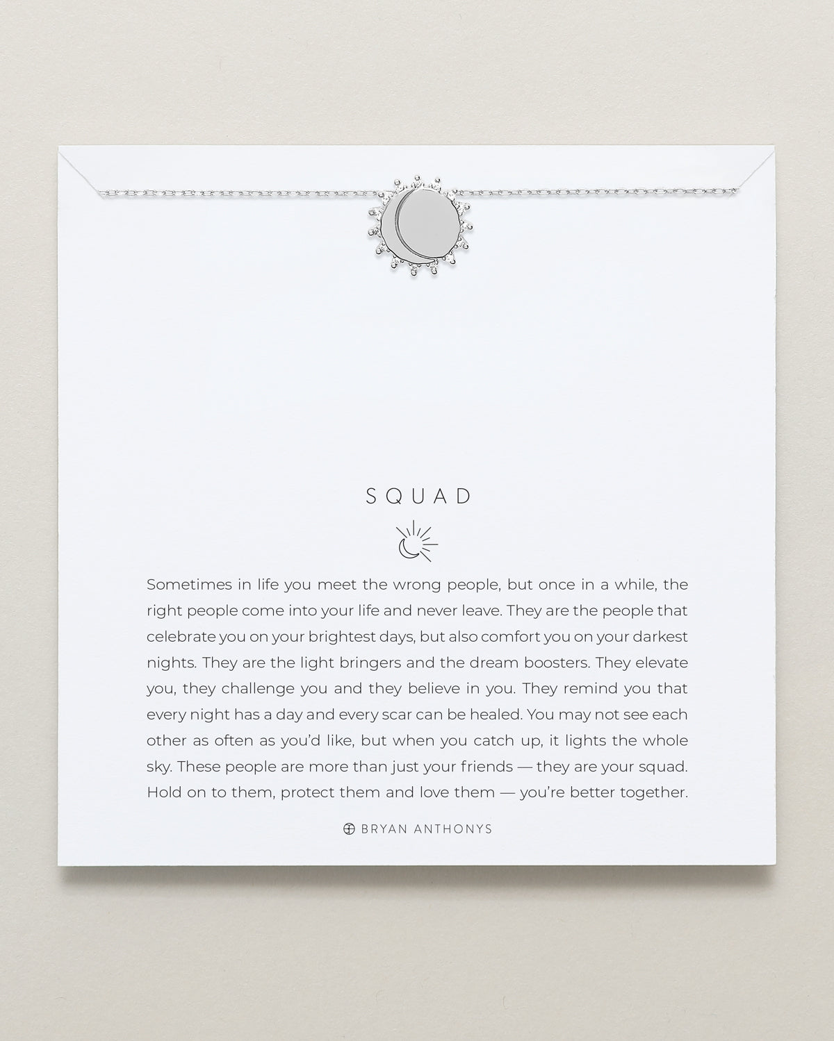 Bryan Anthonys Silver Squad Dainty Bracelet On Card