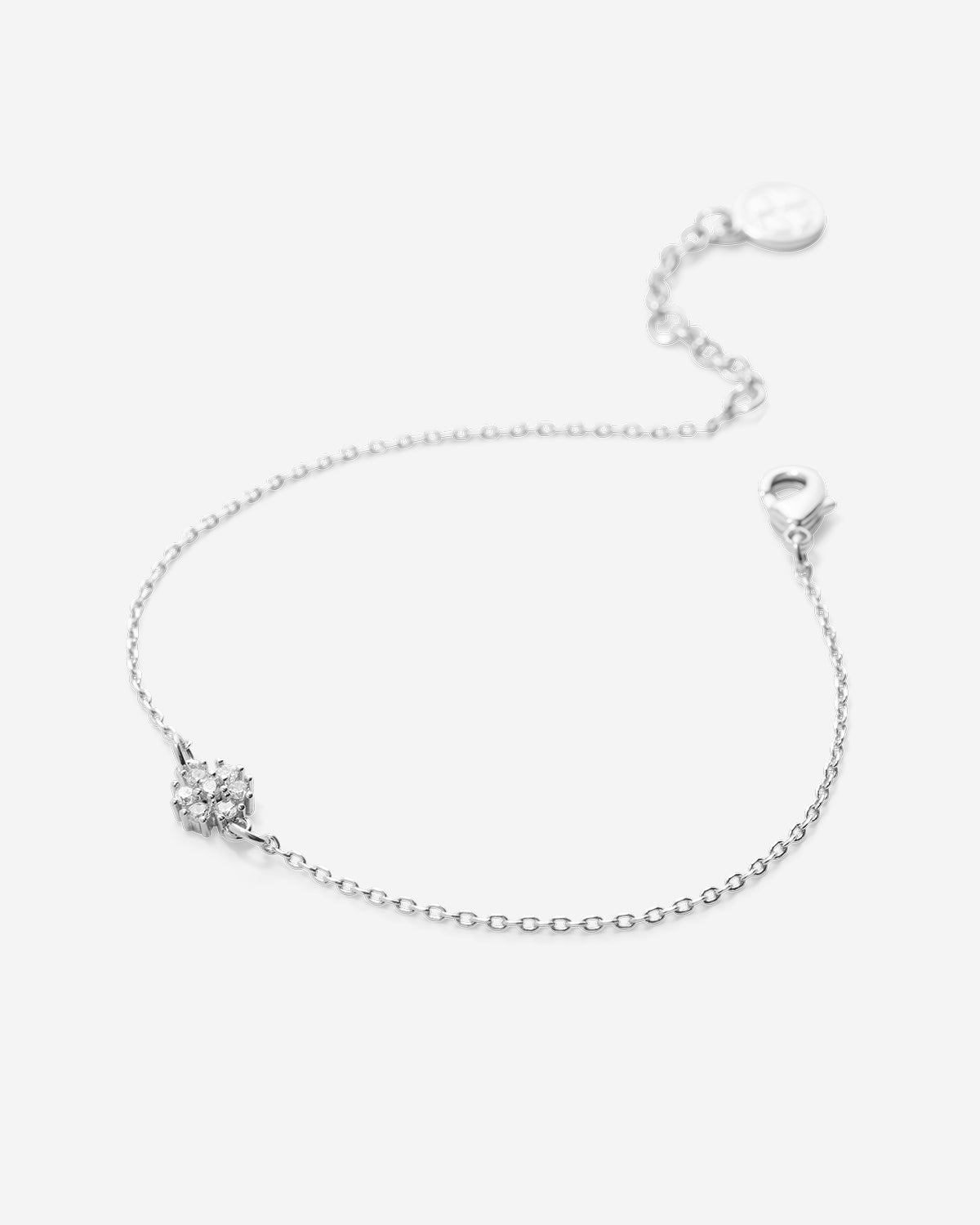 Bryan Anthonys Bloom Silver Clear Dainty Bracelet Macro