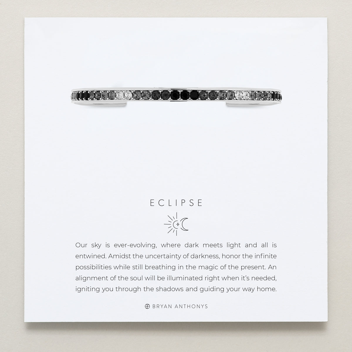 Bryan Anthonys Eclipse Pave Bangle in Silver with Meaning Card