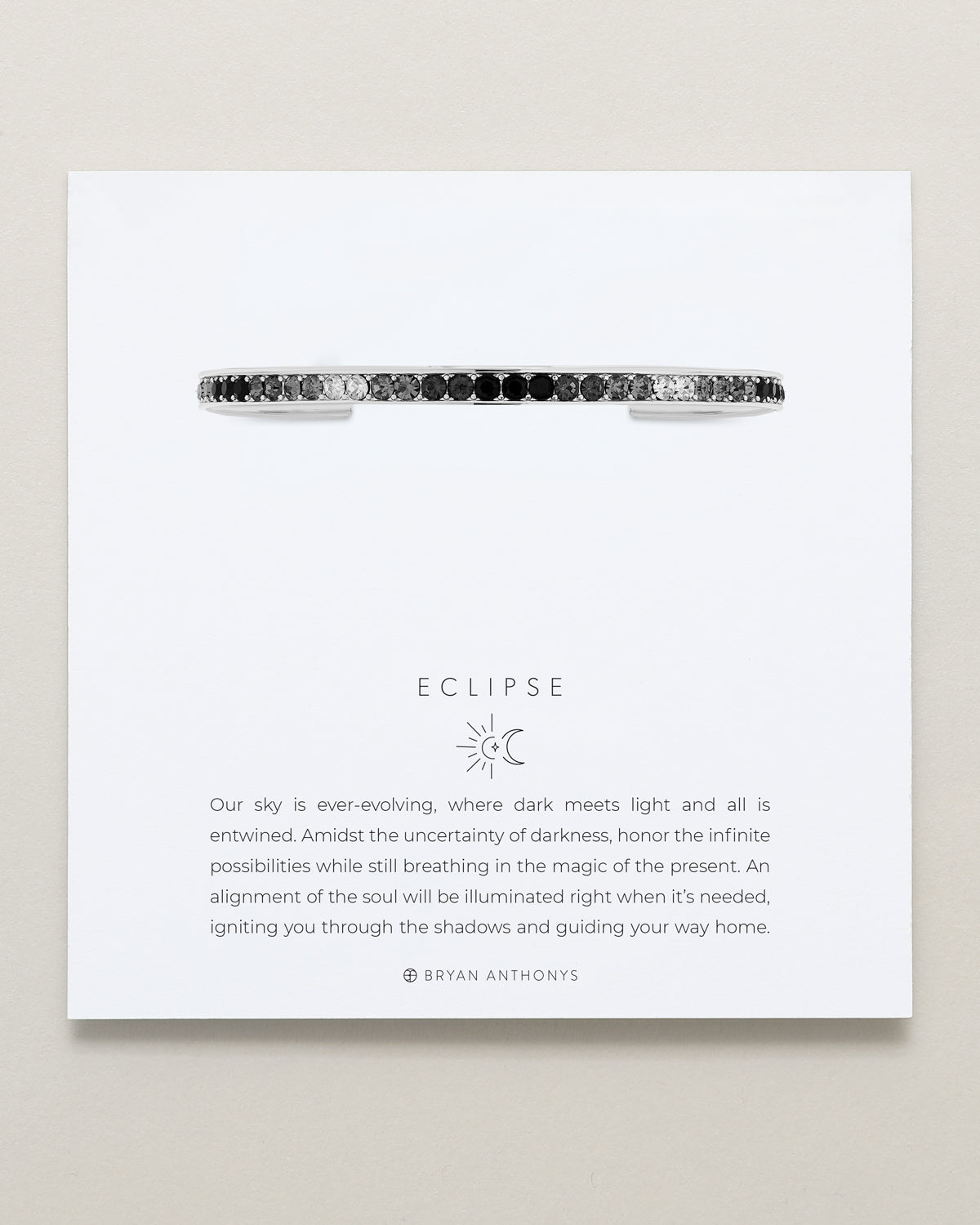 Bryan Anthonys Eclipse Pave Bangle in Silver with Meaning Card