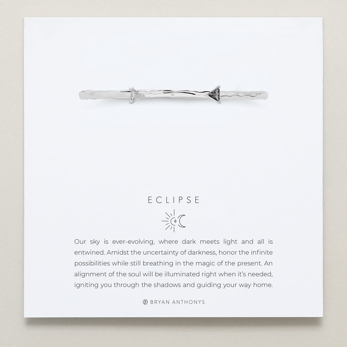 Bryan Anthonys Eclipse Collection Trillion Cuff in Silver with Meaning Card