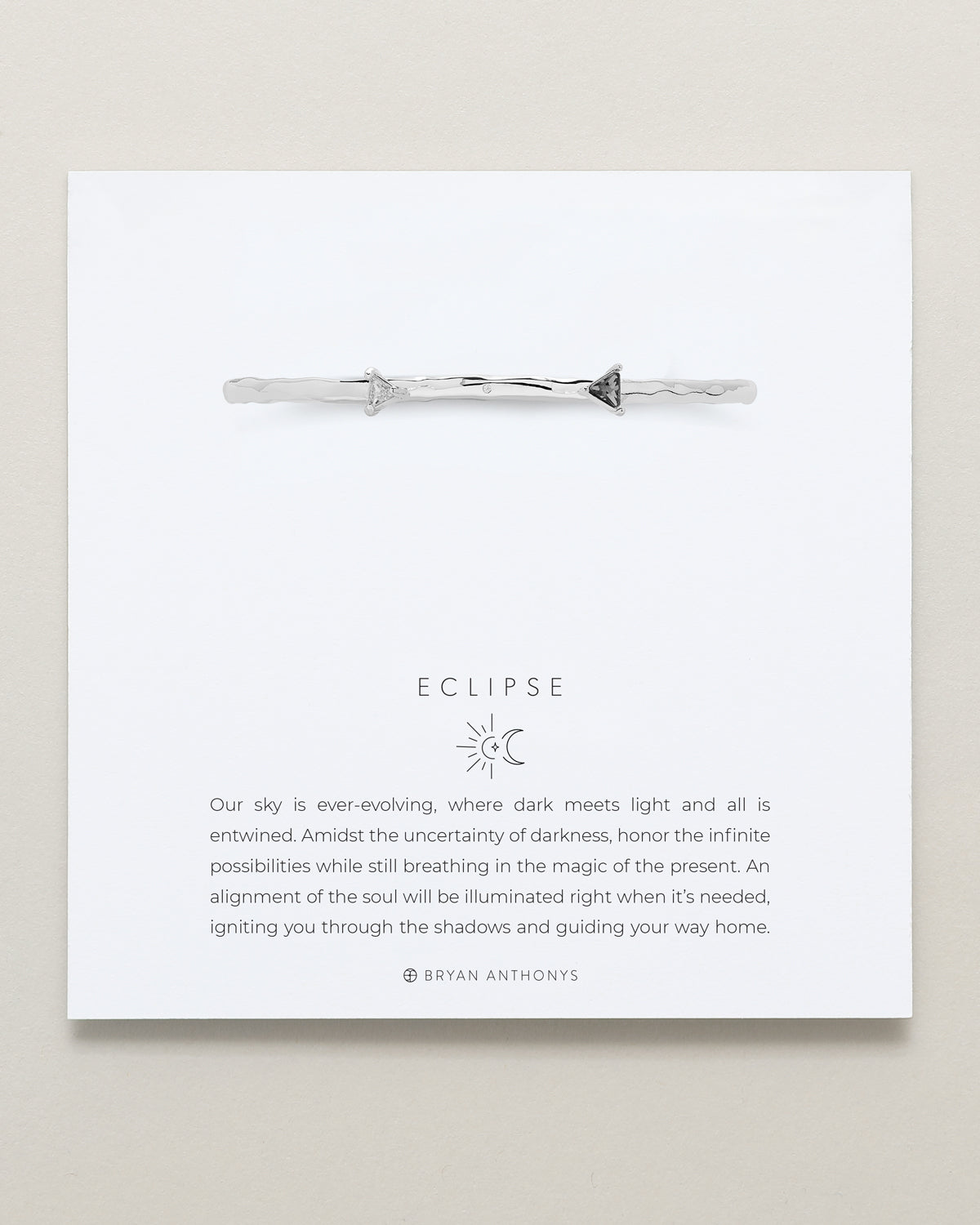 Bryan Anthonys Eclipse Collection Trillion Cuff in Silver with Meaning Card