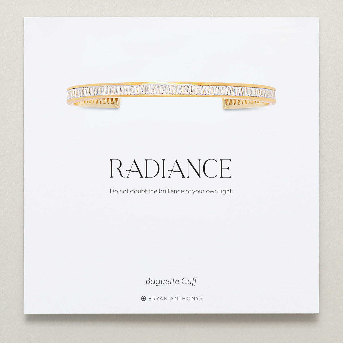 Bryan Anthonys Radiance Collection Baguette Cuff Gold On Card