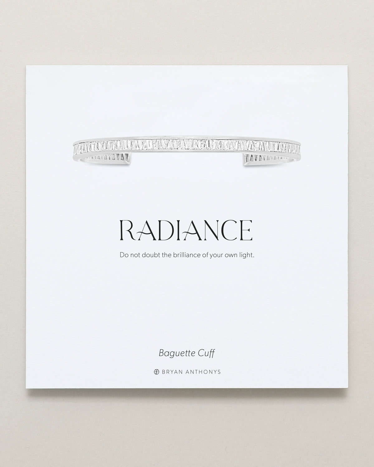 Bryan Anthonys Radiance Collection Baguette Cuff Silver On Card