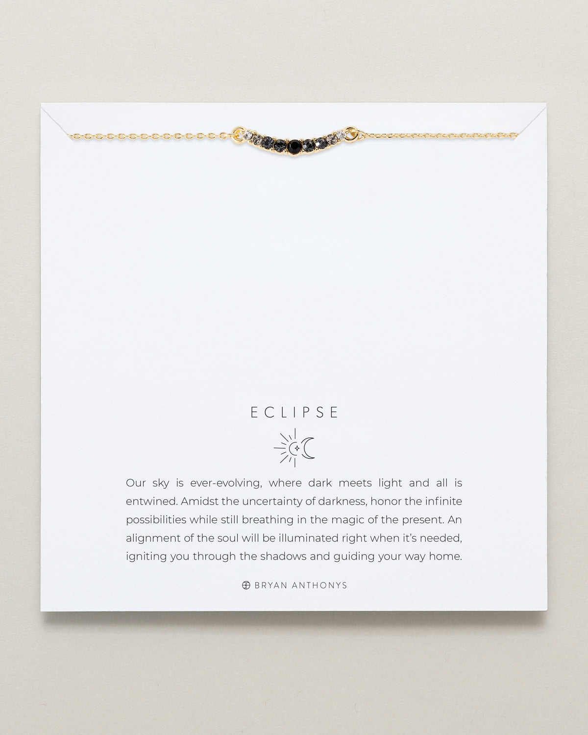 Bryan Anthonys Eclipse Collection Dainty Chain Bracelet in Gold with Meaning Card