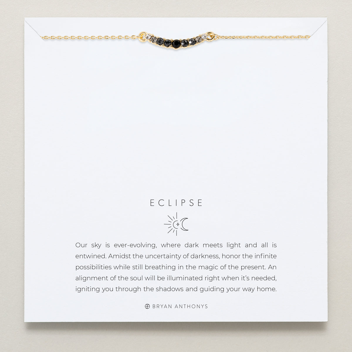 Bryan Anthonys Eclipse Collection Dainty Chain Bracelet in Gold with Meaning Card