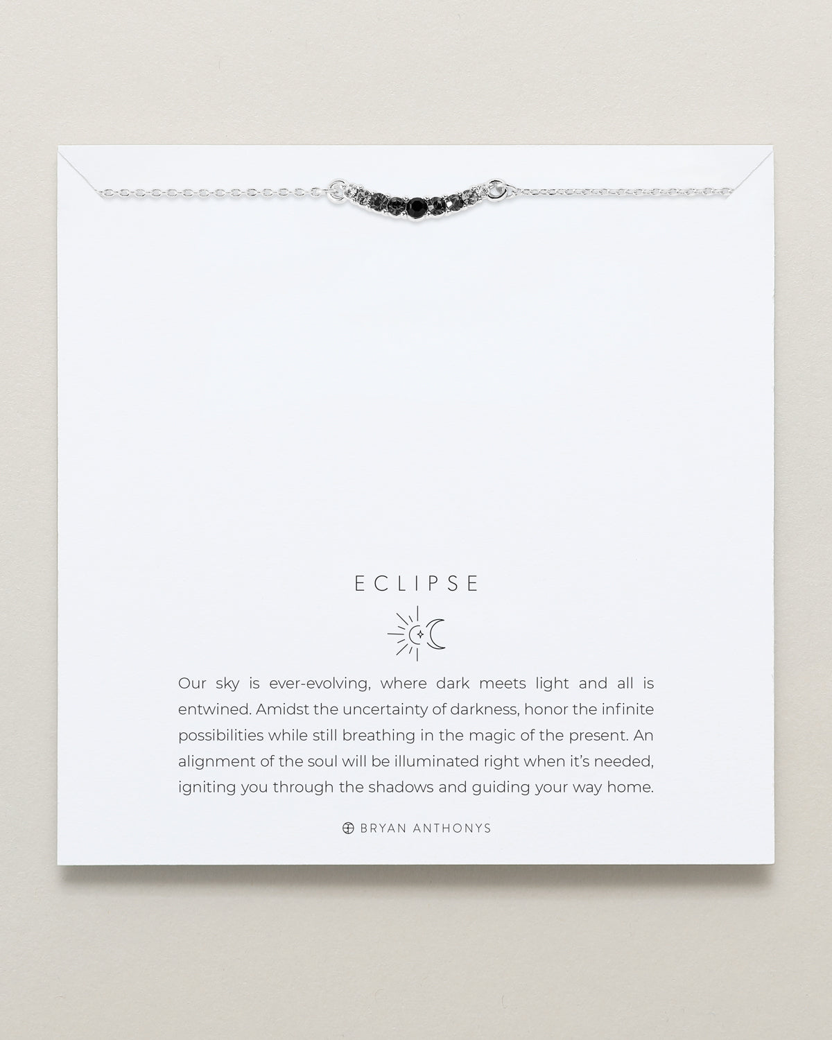 Bryan Anthonys Eclipse Collection Dainty Chain Bracelet in Silver with Meaning Card