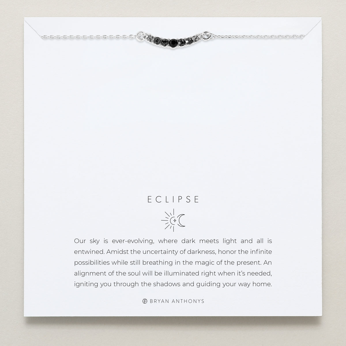 Bryan Anthonys Eclipse Collection Dainty Chain Bracelet in Silver with Meaning Card