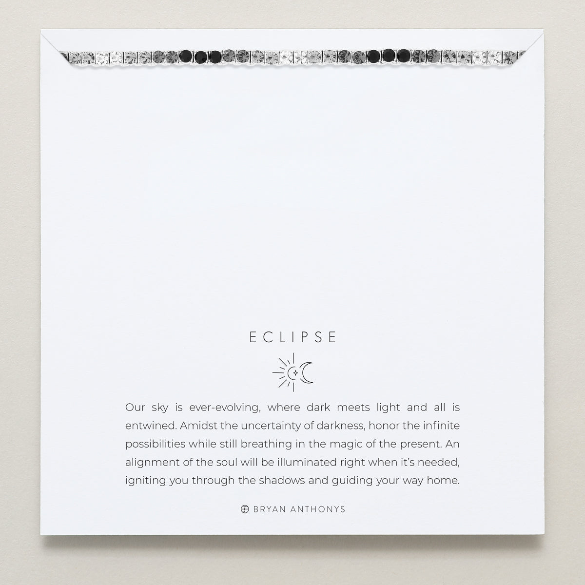Bryan Anthonys Eclipse Collection Tennis Bracelet in Silver with Meaning Card