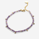 Bryan Anthonys Amethyst Healing Stone Gold Beaded Bracelet Macro