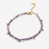 Bryan Anthonys Amethyst Healing Stone Gold Beaded Bracelet Macro