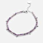 Bryan Anthonys Amethyst Healing Stone Silver Beaded Bracelet Macro