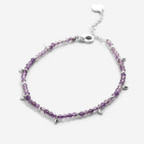 Bryan Anthonys Amethyst Healing Stone Silver Beaded Bracelet Macro