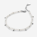 Bryan Anthonys Moonstone Healing Stone Silver Beaded Bracelet Macro