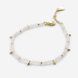 Bryan Anthonys Moonstone Healing Stone Gold Beaded Bracelet Macro