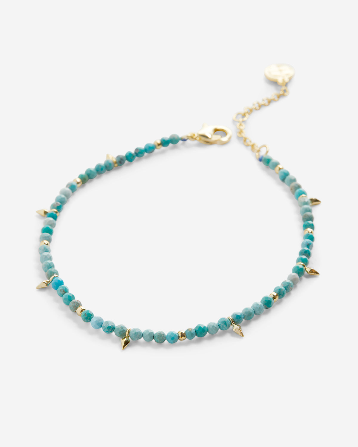 Bryan Anthonys Turquoise Healing Stone Gold Beaded Bracelet Macro