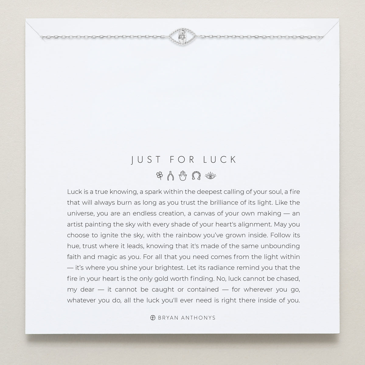 Bryan Anthonys Just For Luck Silver Evil Eye Bracelet On Card