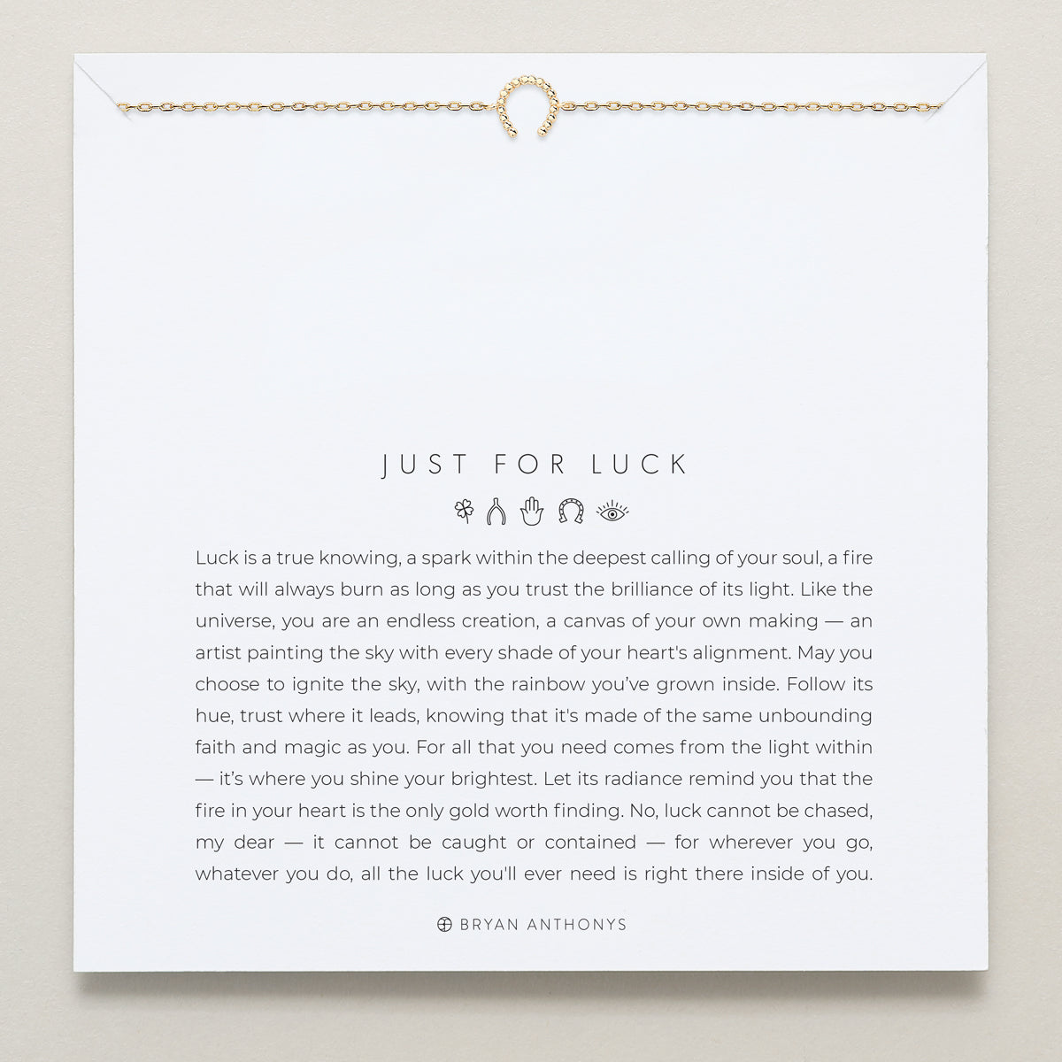 Bryan Anthonys Just For Luck Horseshoe Gold Bracelet On Card