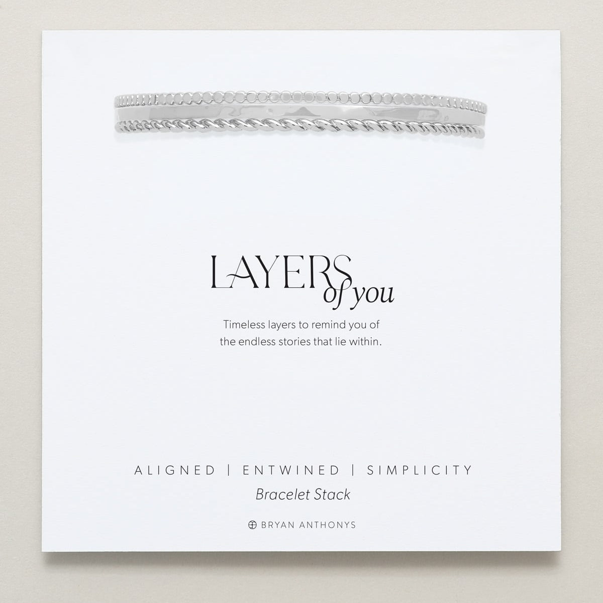 Bryan Anthonys Layers of You Silver Bracelet On Card