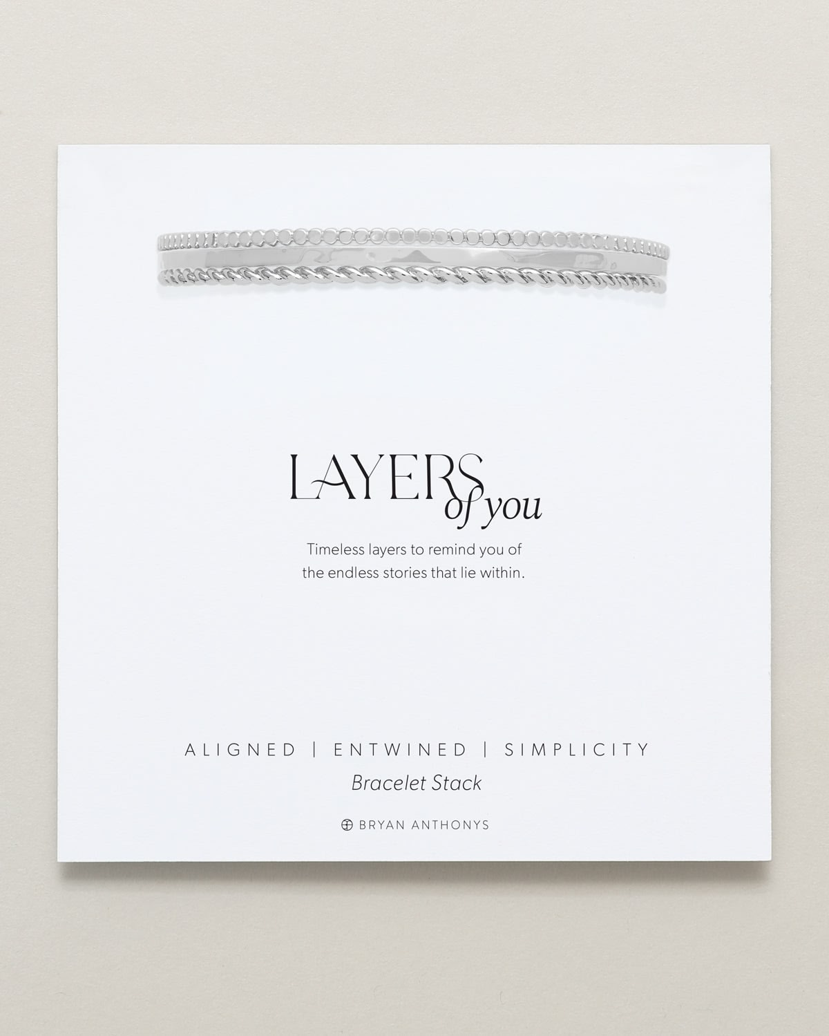 Bryan Anthonys Layers of You Silver Bracelet On Card