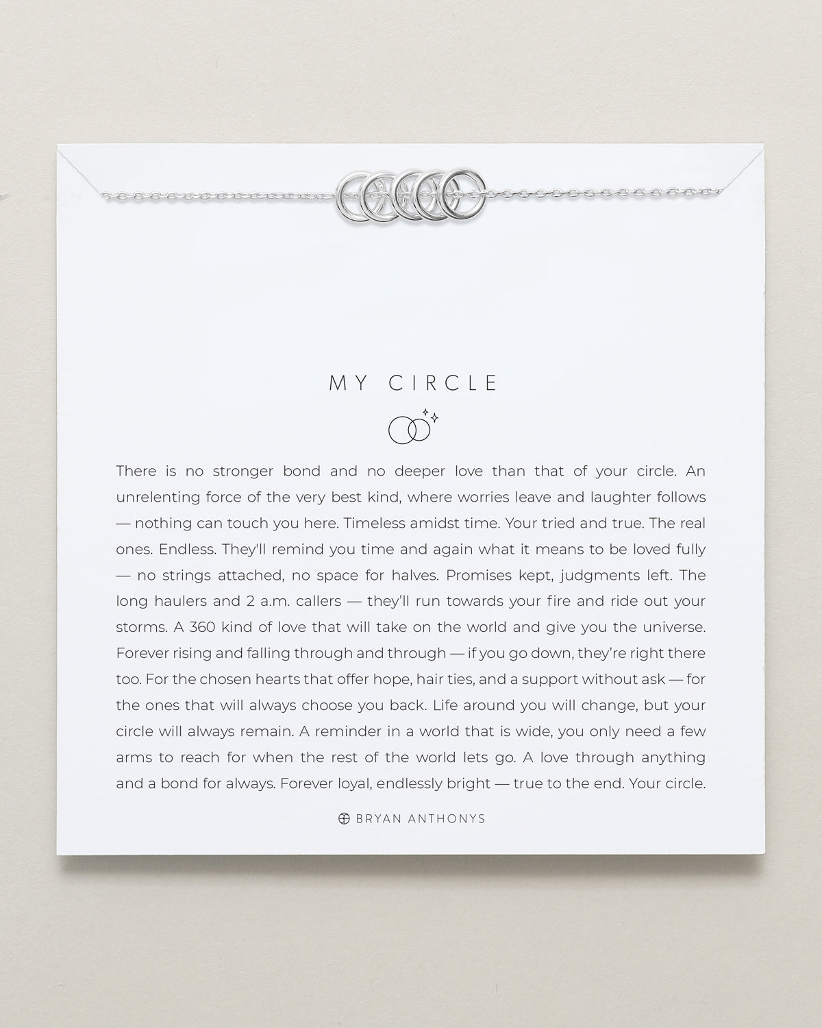 Bryan Anthonys My Circle Friendship Dainty Bracelet Silver