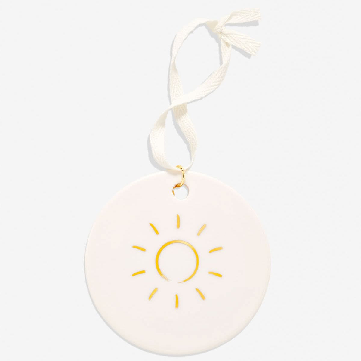 Bryan Anthonys You Are My Sunshine Mother Daughter White Ceramic Holiday Ornament in Gold