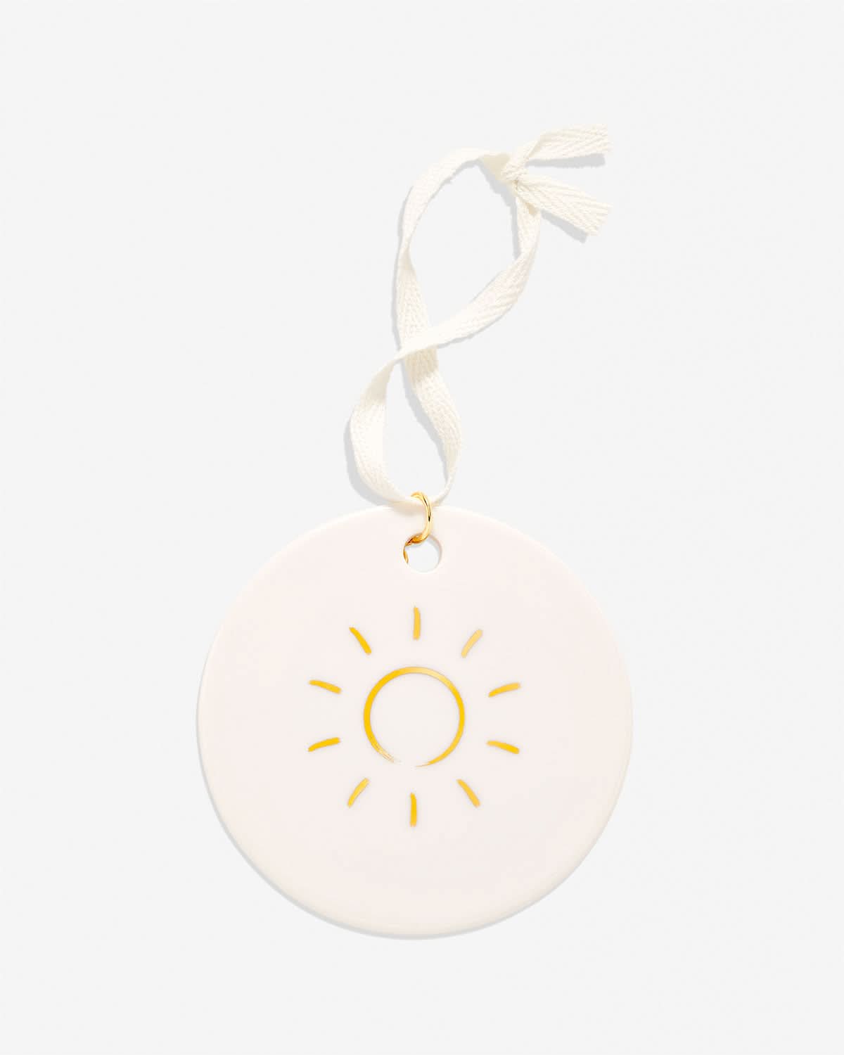 Bryan Anthonys You Are My Sunshine Mother Daughter White Ceramic Holiday Ornament in Gold