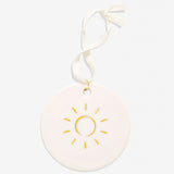 Bryan Anthonys You Are My Sunshine Mother Daughter White Ceramic Holiday Ornament in Gold