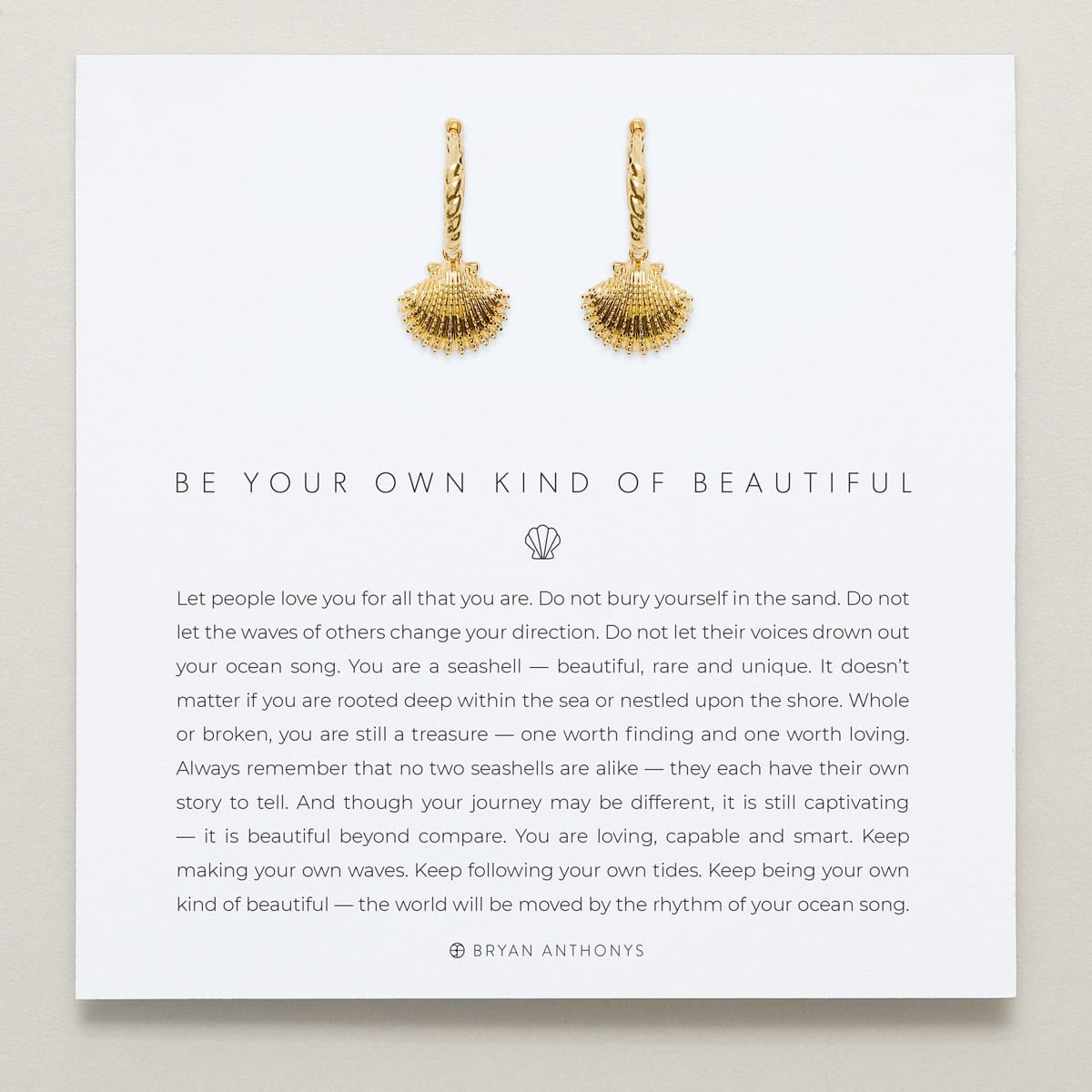 Bryan Anthonys Gold Be Your Own Kind Of Beautiful Huggies On Card