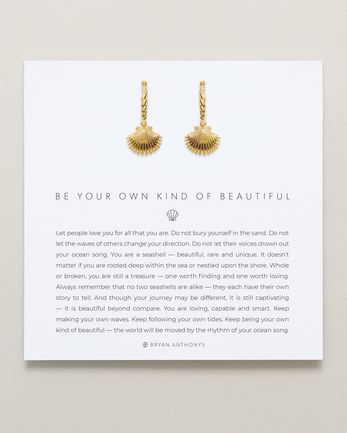 Bryan Anthonys Gold Be Your Own Kind Of Beautiful Huggies On Card