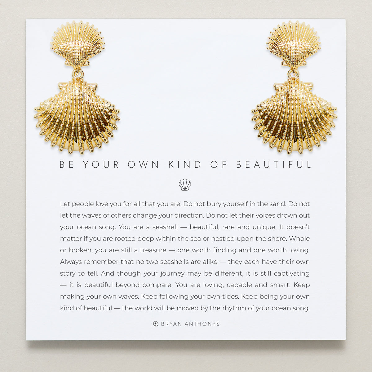 Bryan Anthonys Gold Be Your Own Kind Of Beautiful Statement Earrings On Card