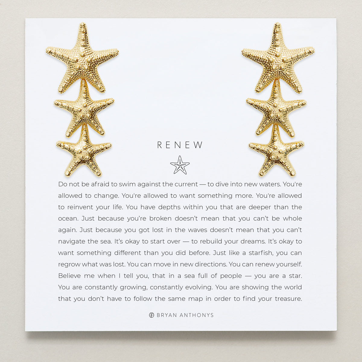 Bryan Anthonys Gold Renew Statement Earrings On Card