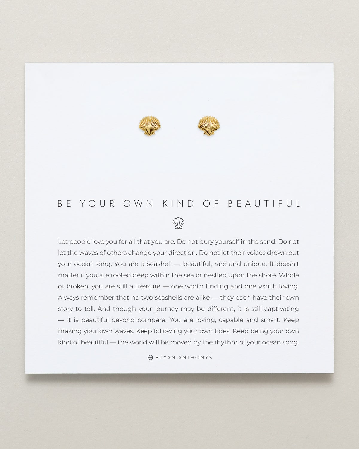 Bryan Anthonys Gold Be Your Own Kind Of Beautiful Stud Earrings On Card