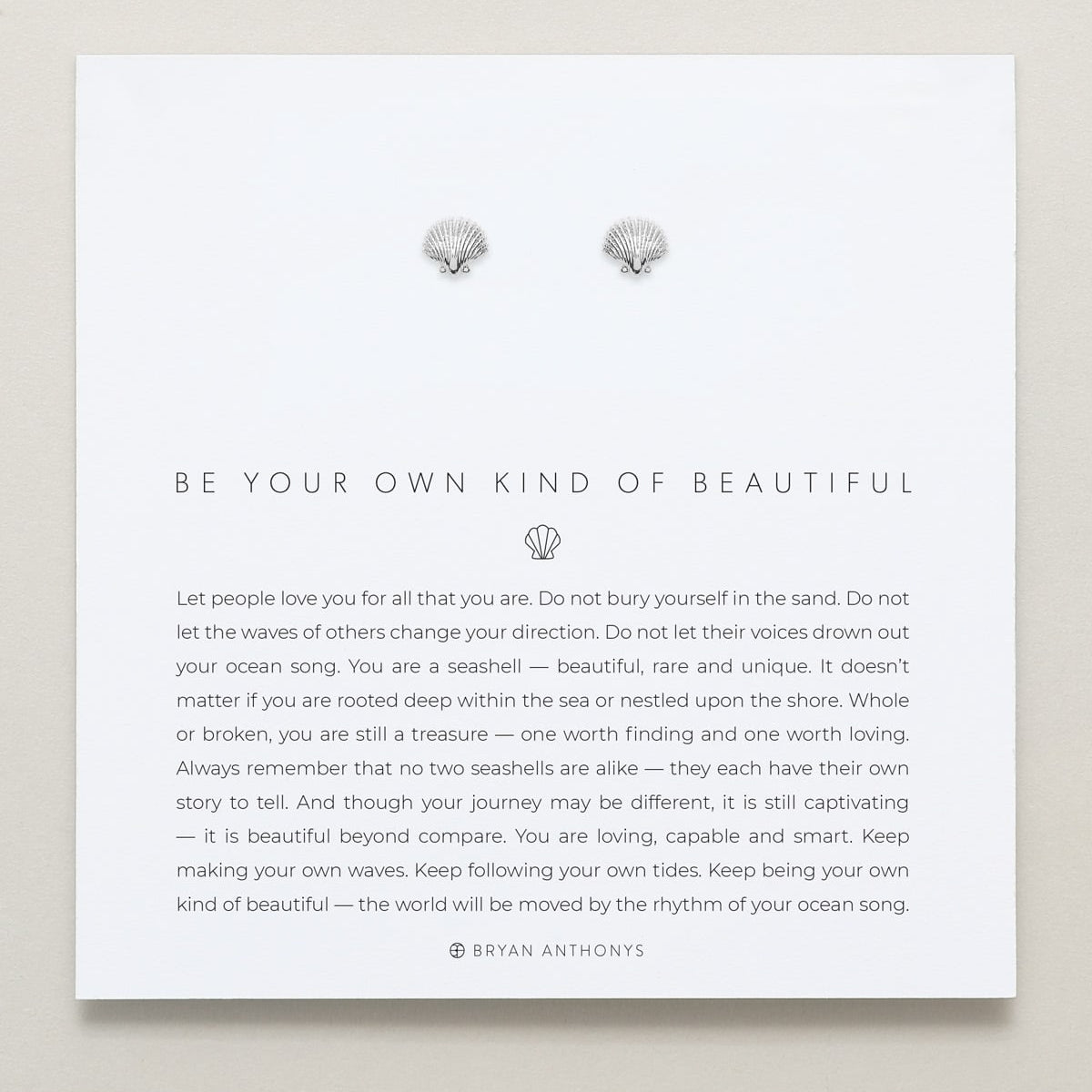 Bryan Anthonys Silver Be Your Own Kind Of Beautiful Stud Earrings On Card