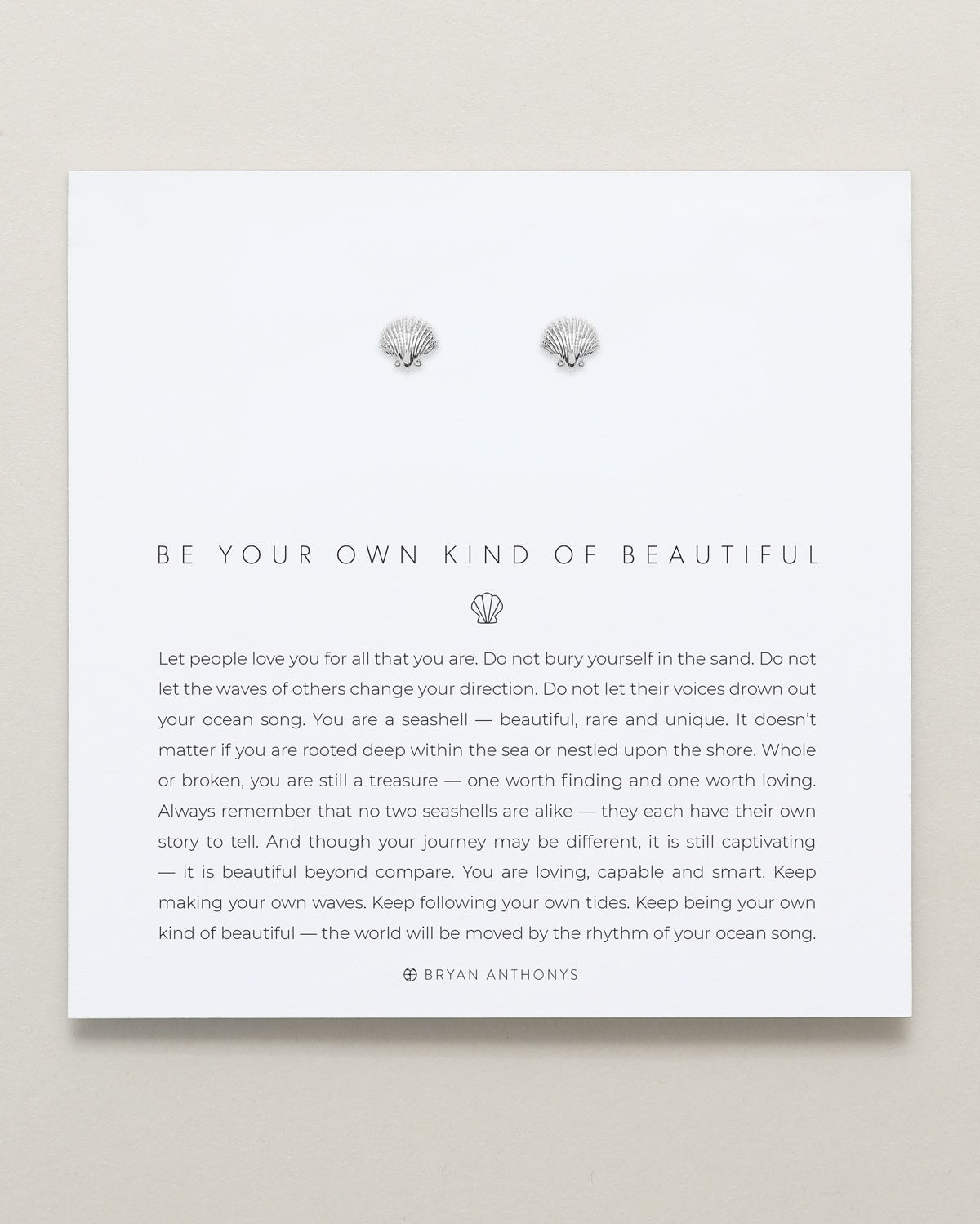 Bryan Anthonys Silver Be Your Own Kind Of Beautiful Stud Earrings On Card