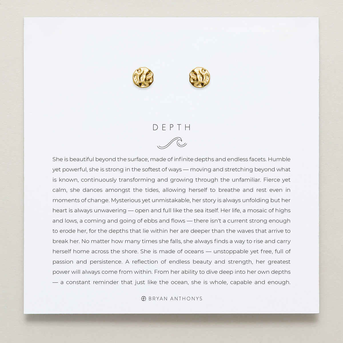 Bryan Anthonys Gold Depth Stud Earrings On Card