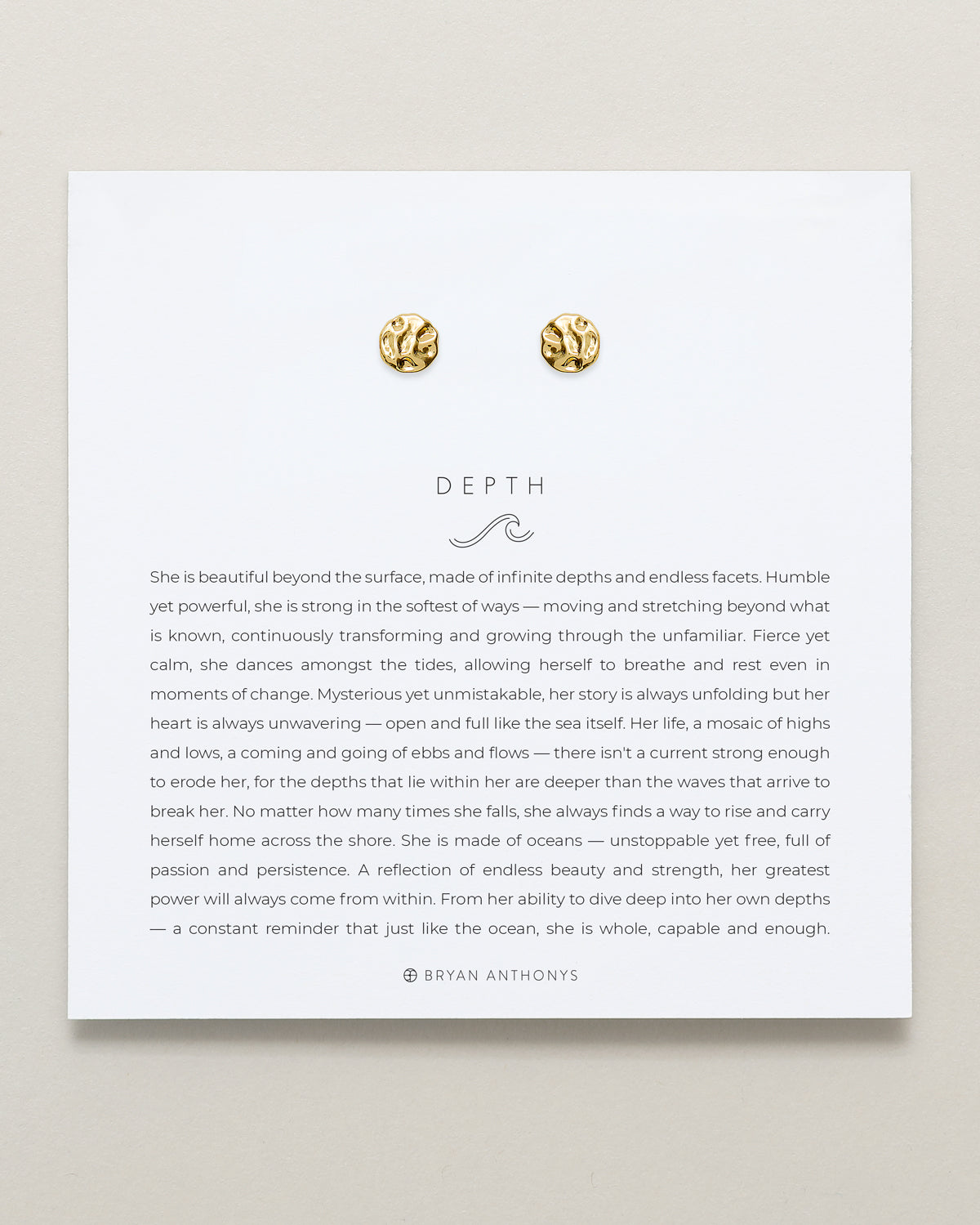 Bryan Anthonys Gold Depth Stud Earrings On Card