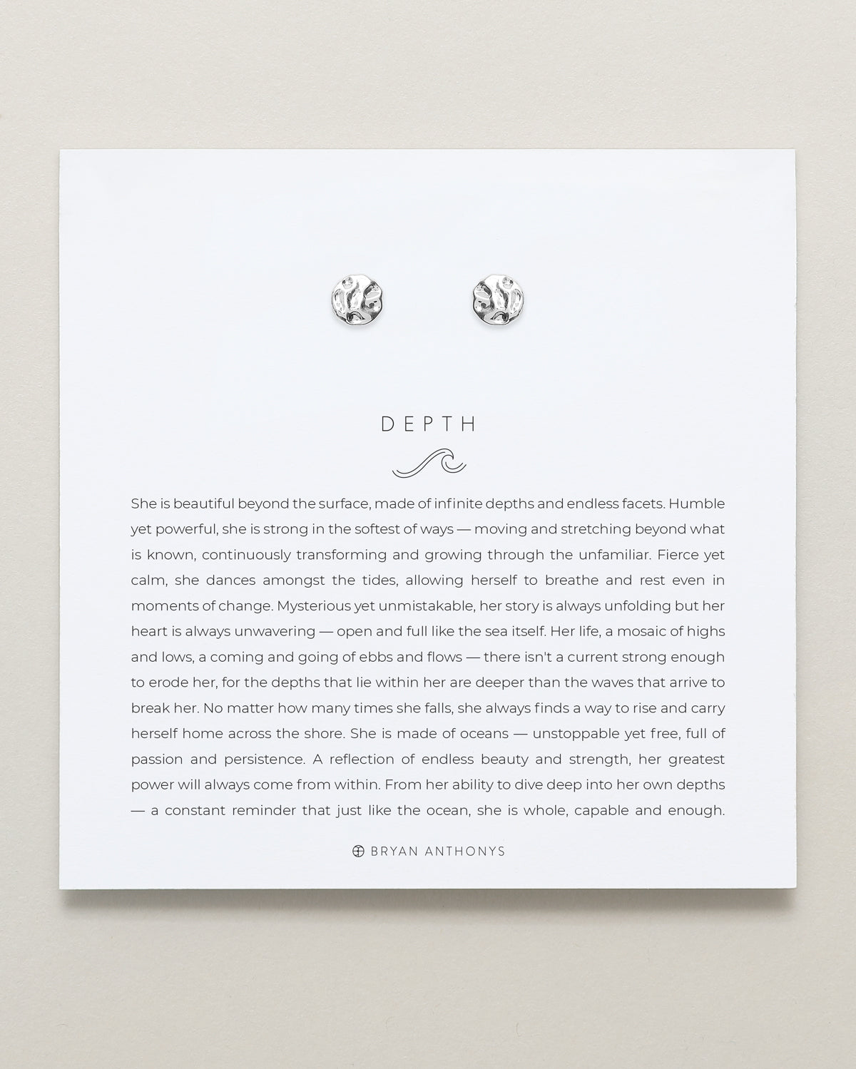 Bryan Anthonys Silver Depth Stud Earrings On Card