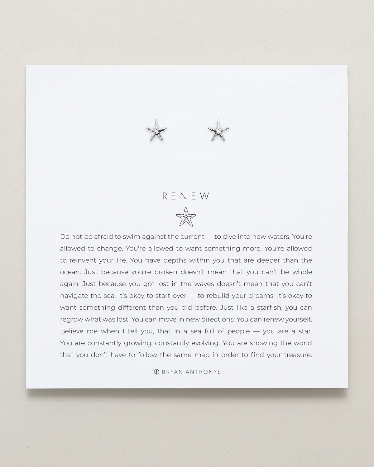 Bryan Anthonys Silver Renew Stud Earrings On Card