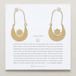 Squad Hoop Earrings on card in 14k gold finish