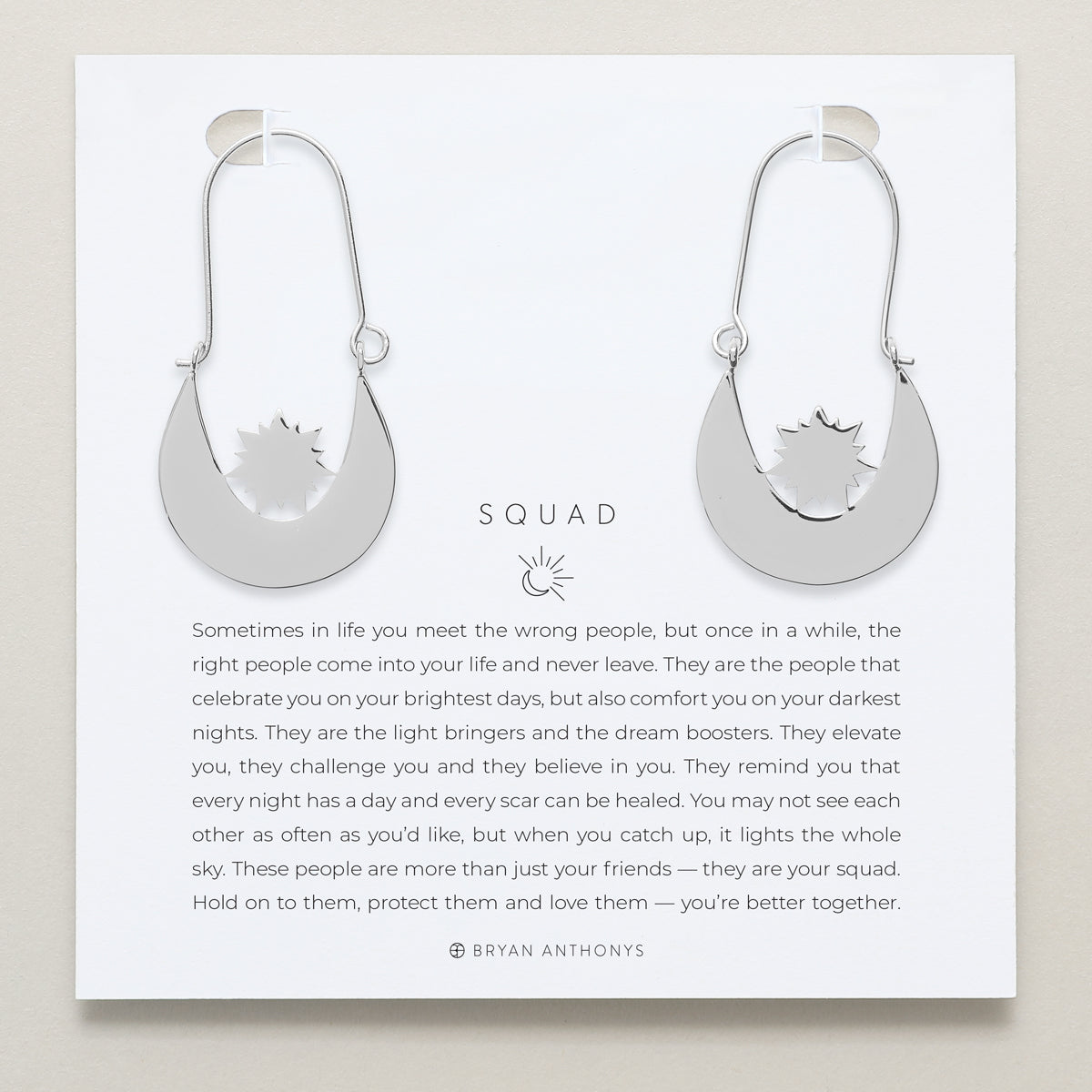 Squad Hoop Earrings in silver finish