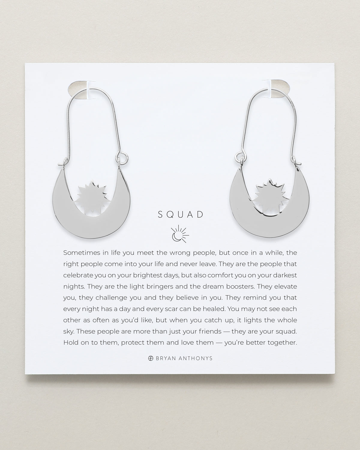 Squad Hoop Earrings in silver finish