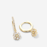 Bryan Anthonys Bloom Gold Crystal Daisy Huggies Earrings Macro