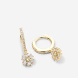 Bryan Anthonys Bloom Gold Crystal Daisy Huggies Earrings Macro