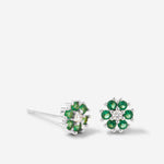 Bryan Anthonys Bloom Green Silver Stud Earrings Macro