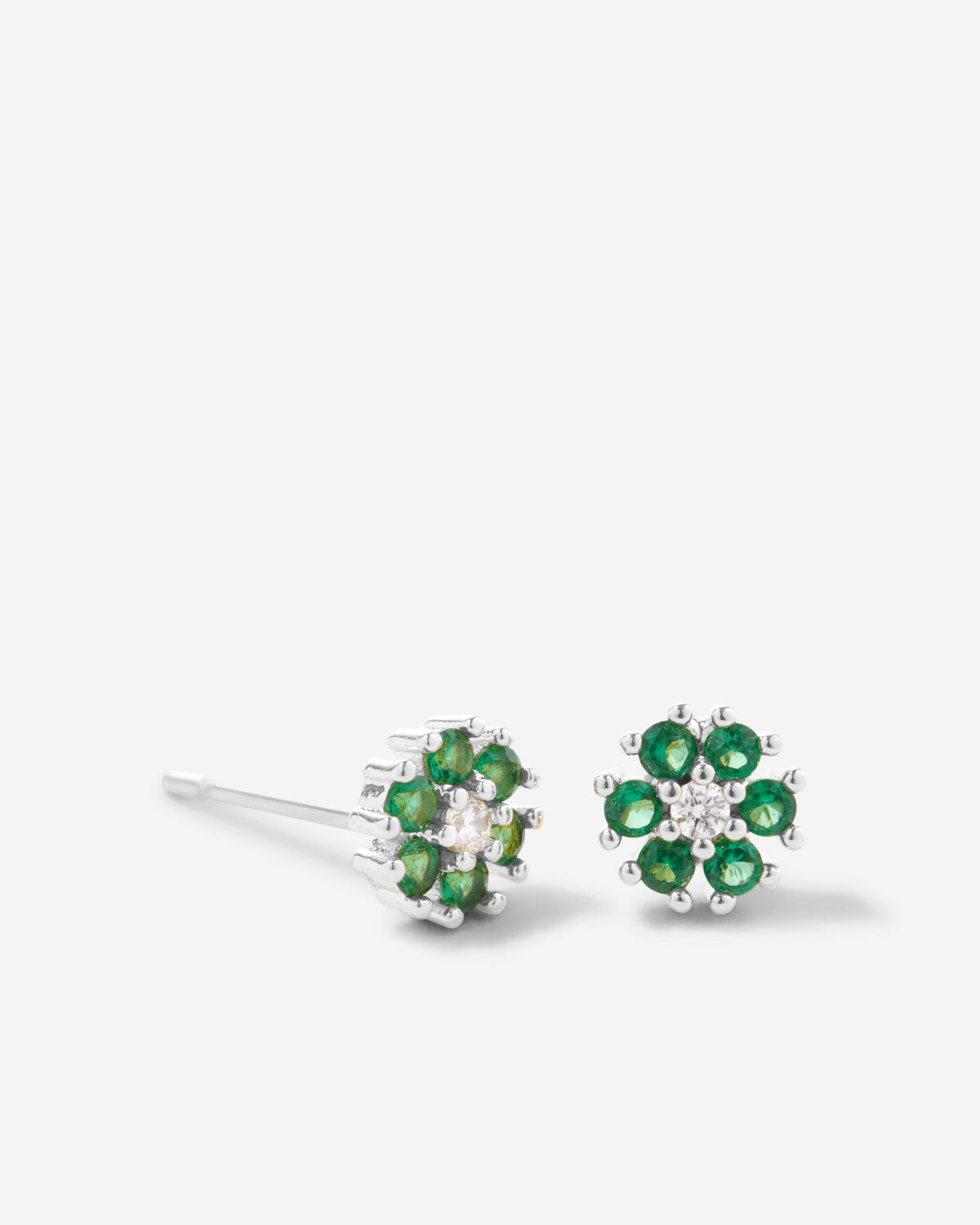 Bryan Anthonys Bloom Green Silver Stud Earrings Macro