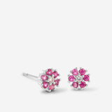 Bryan Anthonys Bloom Pink Silver Stud Earrings Macro