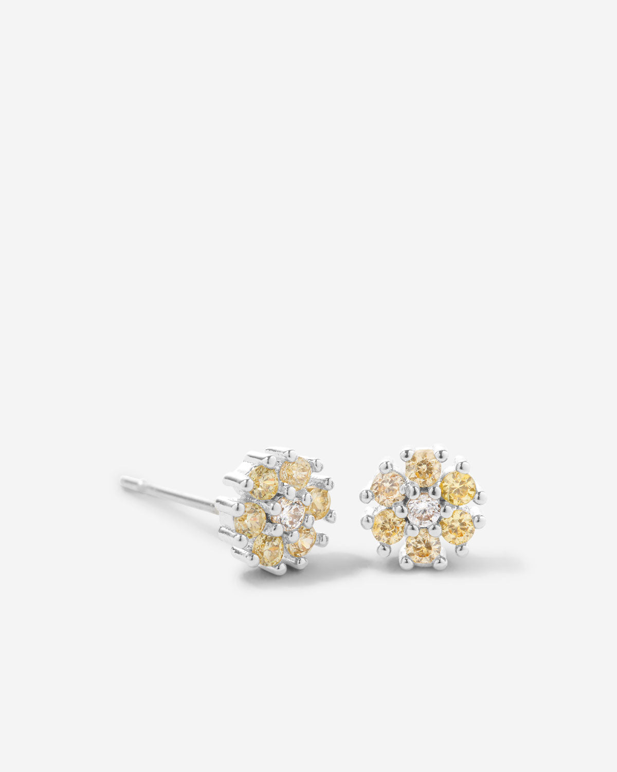 Bryan Anthonys Bloom Yellow SIlver Stud Earrings Macro