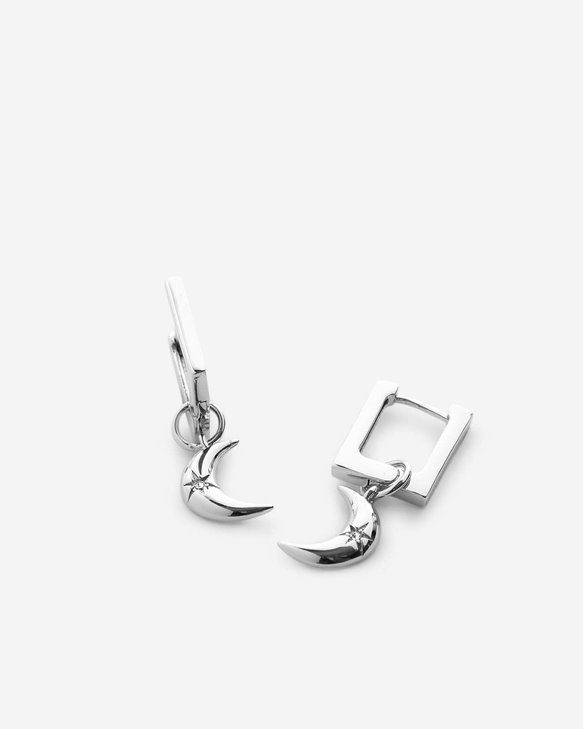 Bryan Anthonys Keep Dreaming Moon Huggies Earrings in Silver